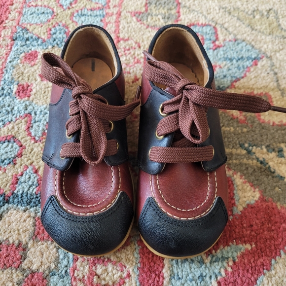 RARE VINTAGE 80s E.T. BUSTER BROWN SHOES NAVY BLUE AND BURGUNDY - Picture 3 of 7